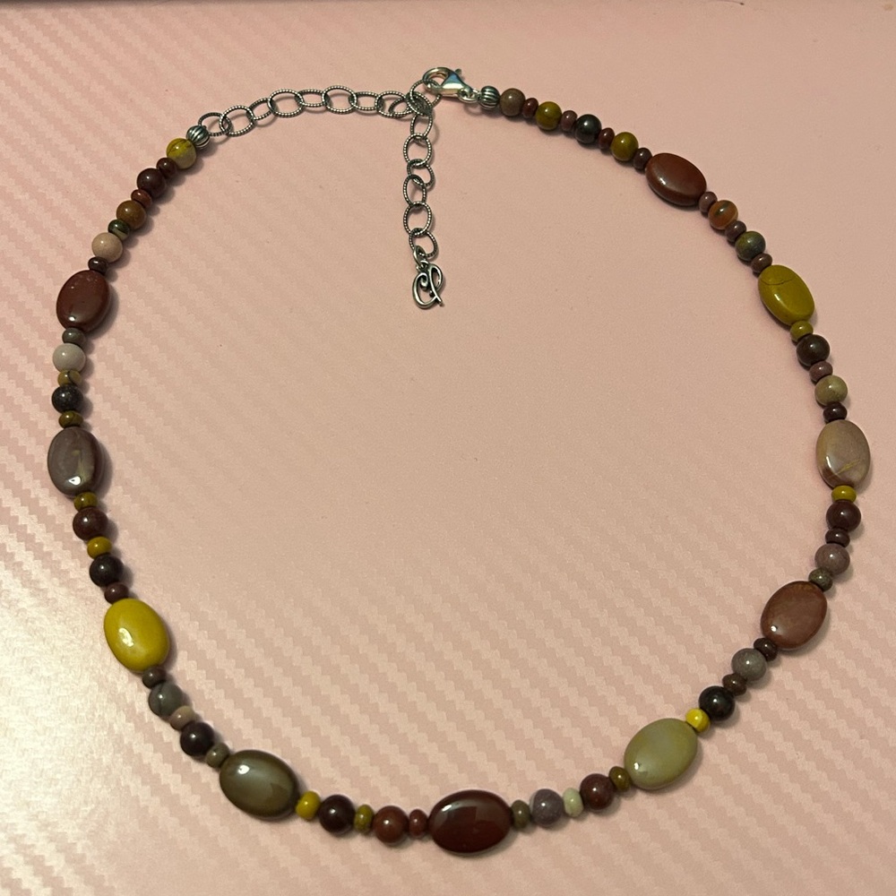 Carolyn Pollack multi-gemstone 925 silver necklace. 16 inches w/ 4 inch extender